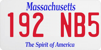MA license plate 192NB5