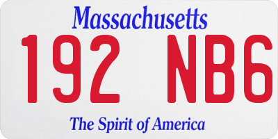 MA license plate 192NB6