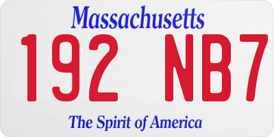 MA license plate 192NB7