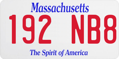 MA license plate 192NB8