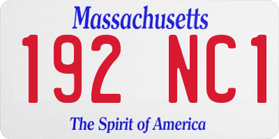 MA license plate 192NC1