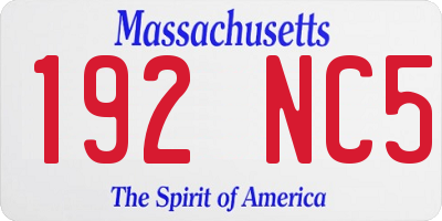 MA license plate 192NC5
