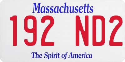 MA license plate 192ND2