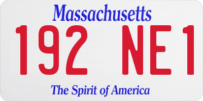 MA license plate 192NE1