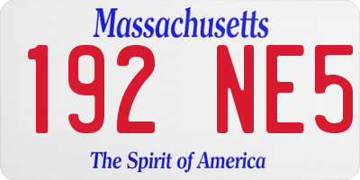 MA license plate 192NE5