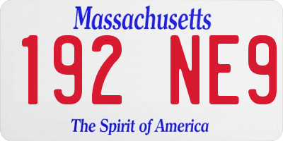 MA license plate 192NE9