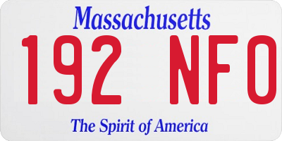 MA license plate 192NF0