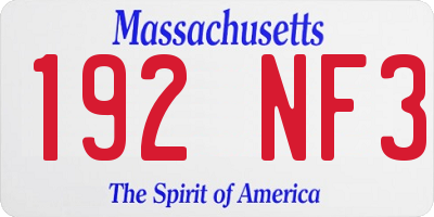 MA license plate 192NF3