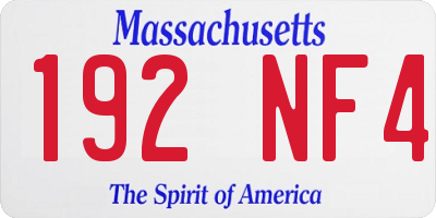 MA license plate 192NF4