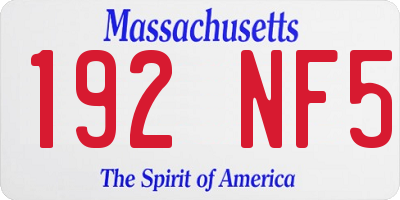 MA license plate 192NF5