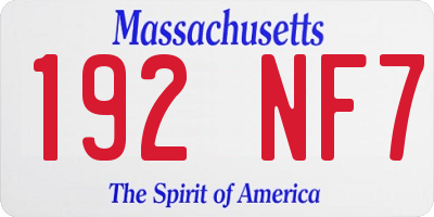 MA license plate 192NF7