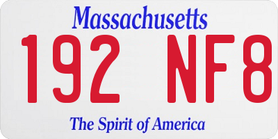 MA license plate 192NF8