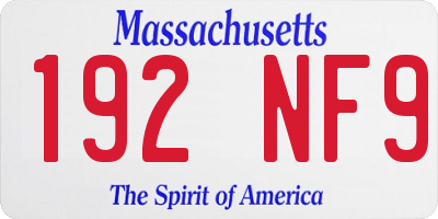 MA license plate 192NF9