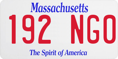 MA license plate 192NG0
