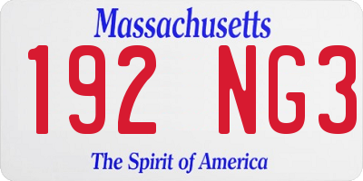 MA license plate 192NG3