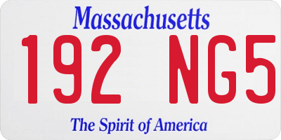 MA license plate 192NG5