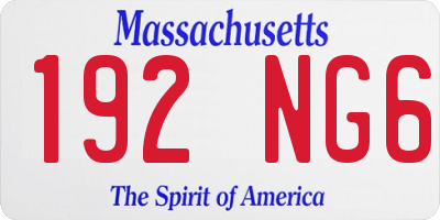 MA license plate 192NG6
