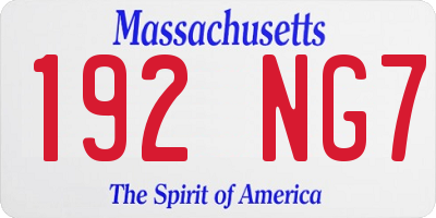 MA license plate 192NG7
