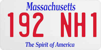 MA license plate 192NH1