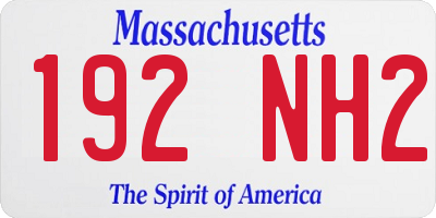 MA license plate 192NH2