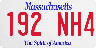 MA license plate 192NH4