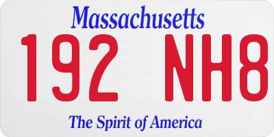 MA license plate 192NH8