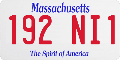 MA license plate 192NI1