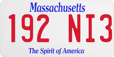 MA license plate 192NI3