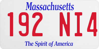 MA license plate 192NI4