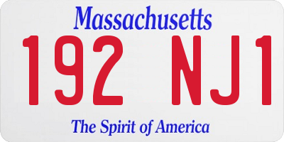 MA license plate 192NJ1