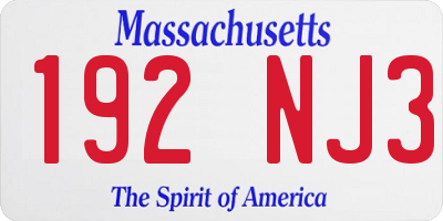 MA license plate 192NJ3