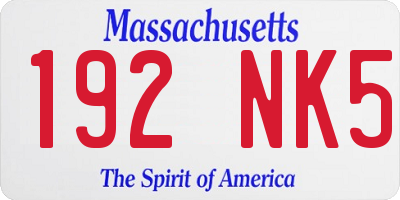 MA license plate 192NK5