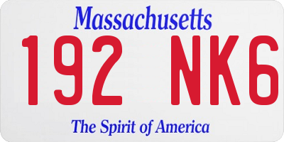 MA license plate 192NK6