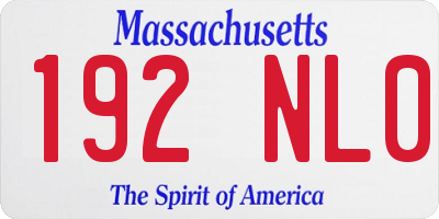 MA license plate 192NL0