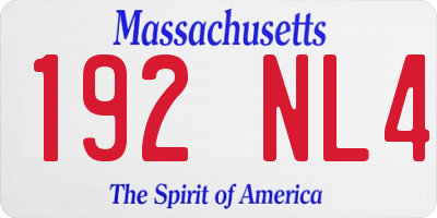 MA license plate 192NL4
