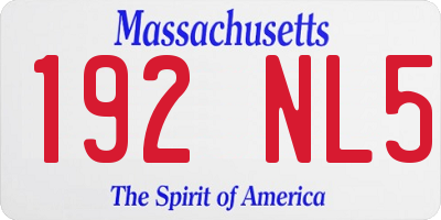 MA license plate 192NL5