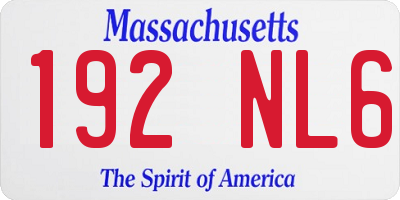 MA license plate 192NL6