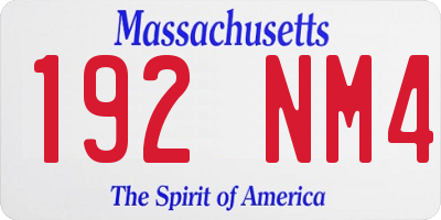 MA license plate 192NM4