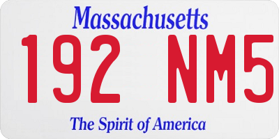 MA license plate 192NM5