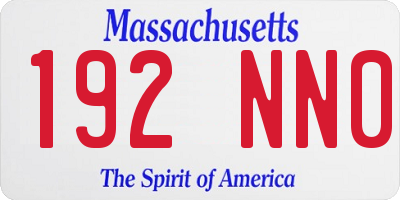 MA license plate 192NN0
