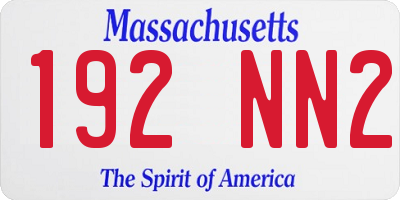 MA license plate 192NN2