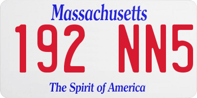 MA license plate 192NN5