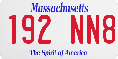 MA license plate 192NN8