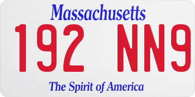 MA license plate 192NN9
