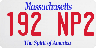MA license plate 192NP2