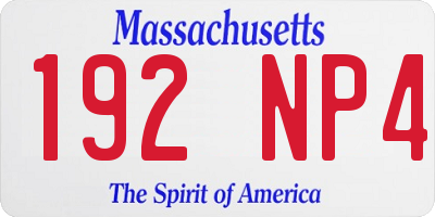 MA license plate 192NP4