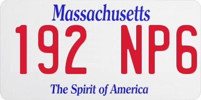 MA license plate 192NP6