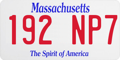 MA license plate 192NP7