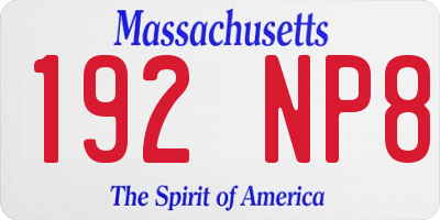 MA license plate 192NP8