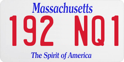 MA license plate 192NQ1